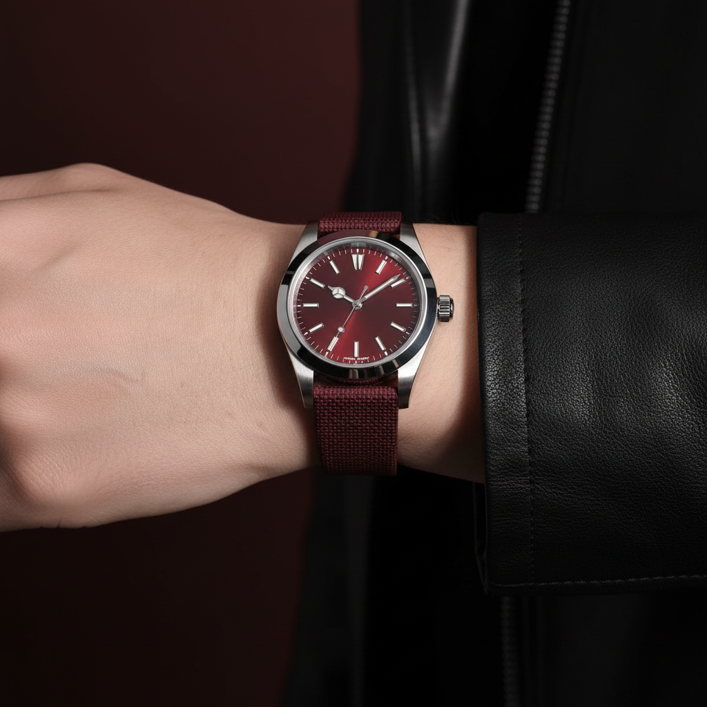 Baby-Blue Linen-Patterned CTS Strap