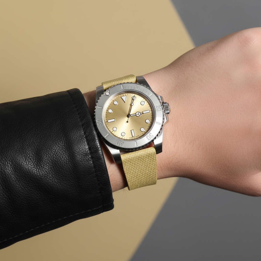 Baby-Blue Linen-Patterned CTS Strap