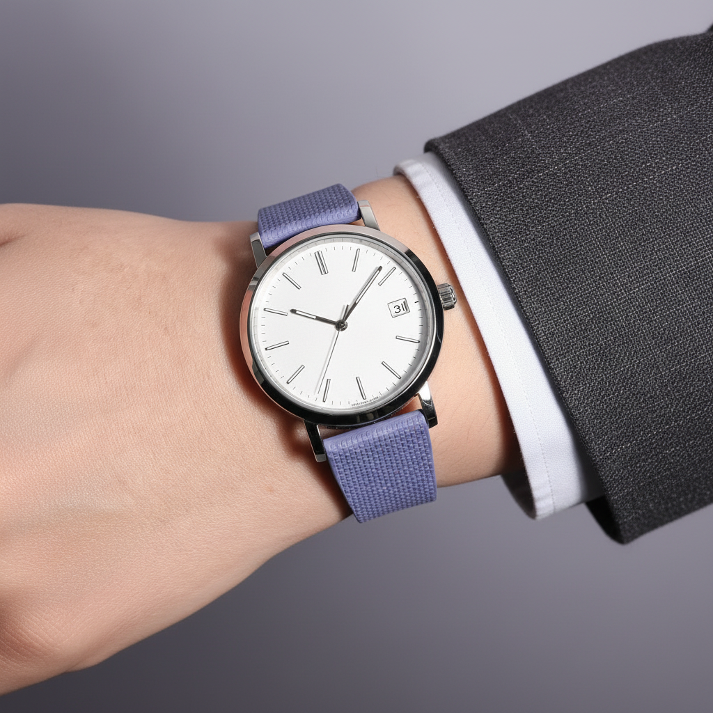 Baby-Blue Linen-Patterned CTS Strap