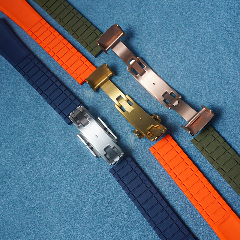 Watch Strap With Mosaic Pattern and Flat-Head Design