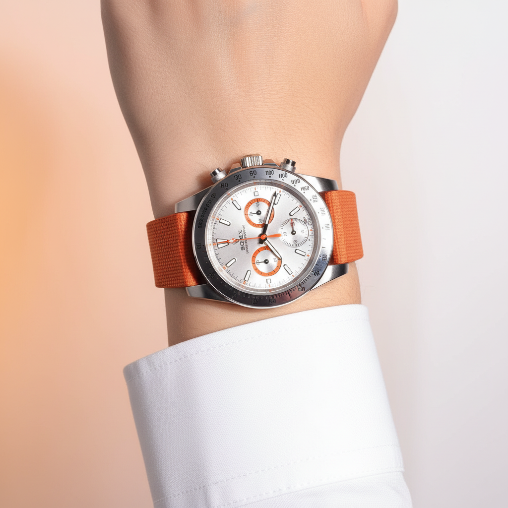 Baby-Blue Linen-Patterned CTS Strap