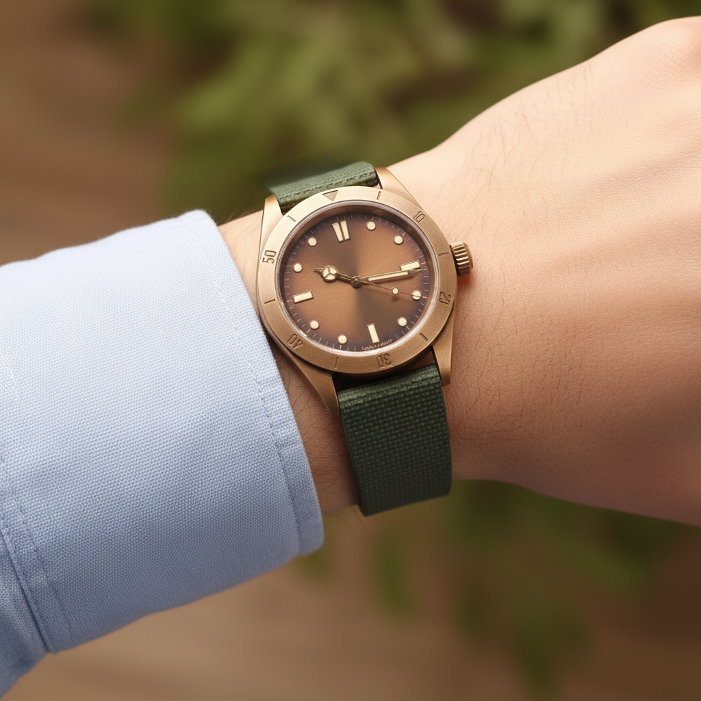 Baby-Blue Linen-Patterned CTS Strap