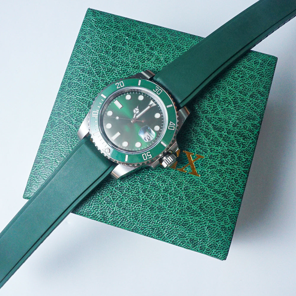 Green Universal FKM Rubber Strap 20mm