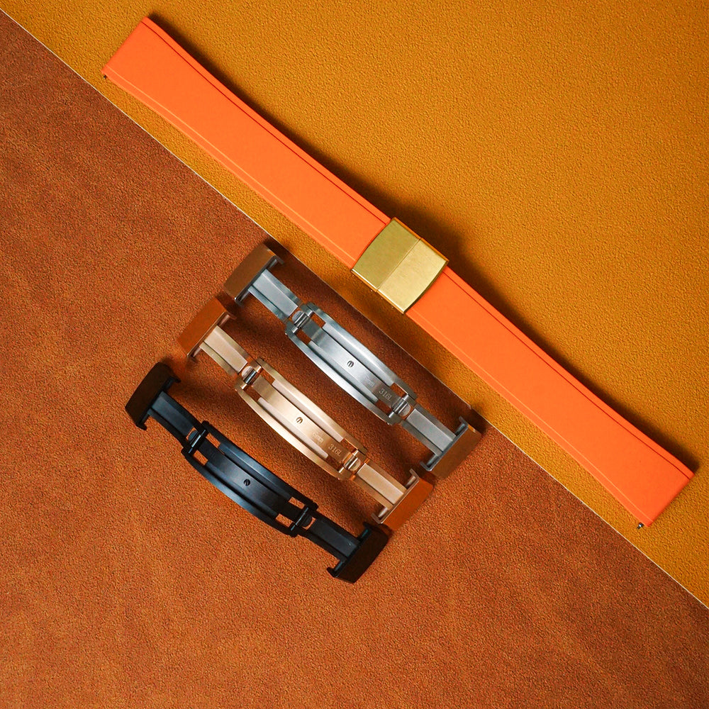 Orange Universal FKM Rubber Strap 20mm