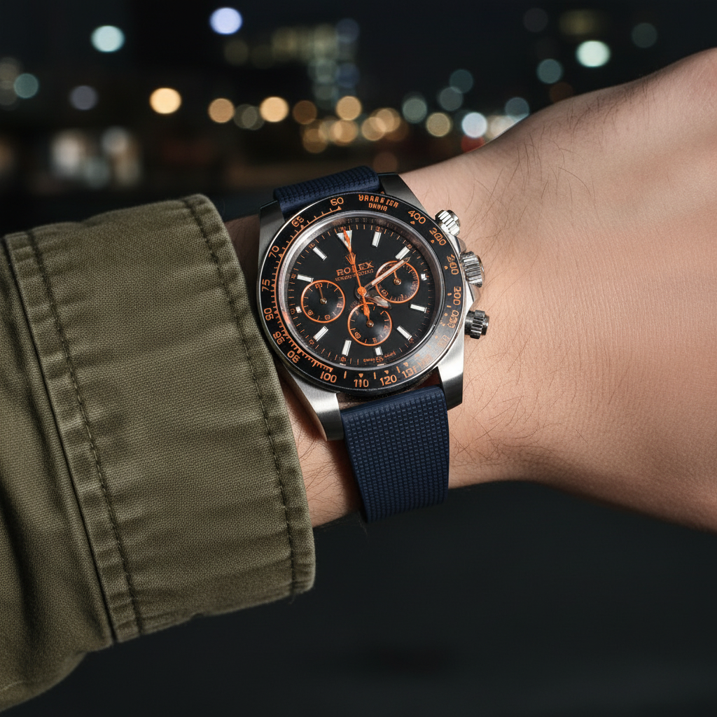 Baby-Blue Linen-Patterned CTS Strap