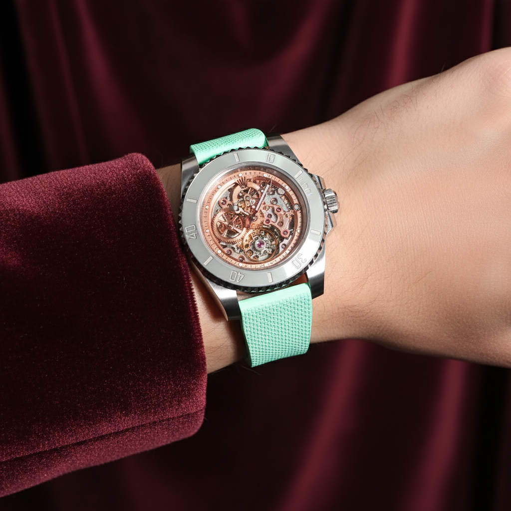 Baby-Blue Linen-Patterned CTS Strap